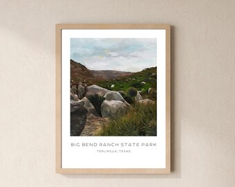 Big Bend Ranch State Park Digital Poster, Big Bend Wall Art, 18x24