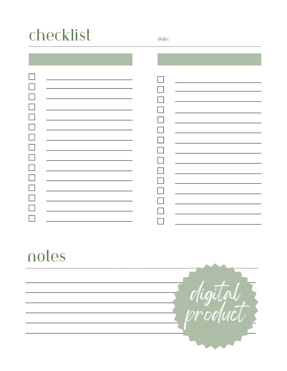 Printable Checklist Bundle to Do List Template Letter/a4/a5 Etsy