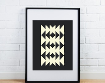 Southwestern Digital Wall Art Printable in Black and White