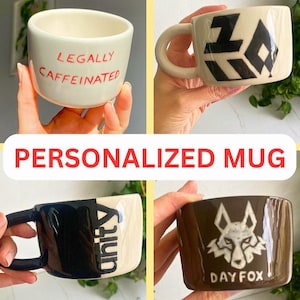 Handmade Personalized Ceramic Mug, Custom Quote Gift, 200 ml