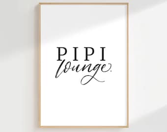 Bathroom poster "Pee Lounge" | Funny guest toilet decor | Digital download bathroom wall art