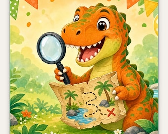Printable Dinosaur Scavenger Hunt for Kids | Indoor Treasure Hunt Party Game PDF Instant Download