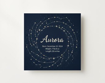 Personalized Celestial Star Map Baby Birth Stats Print | Night Sky Nursery Digital Download
