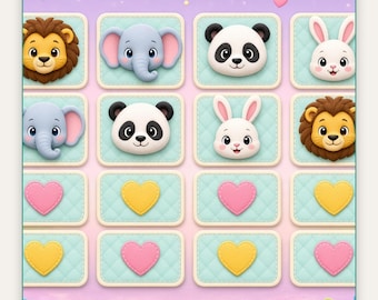 Printable Animal Memory Matching Cards for Kids | Concentration Game PDF Instant Download