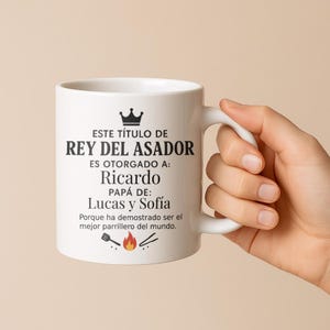Personalized Father&#39;s Day Mug - Mug for Dad - Gift for Dad - Personalized Dad and Son&#39;s Names - Mug for the King of the Grill - 11 oz