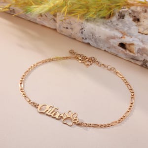 Bracelet personnalisé avec nom de patte Bracelet personnalisé avec nom de patte pour femme Bracelet personnalisé avec nom de patte pour animal de compagnie pour maman
