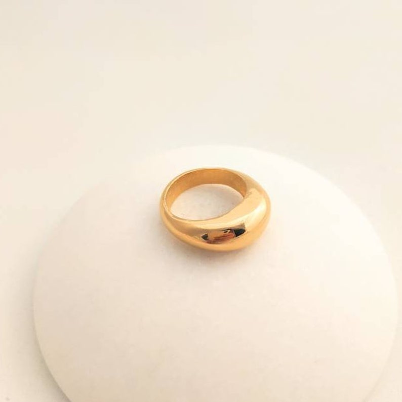 statement ring for her dome ring gold plated