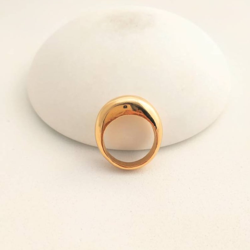 statement ring for her dome ring gold plated