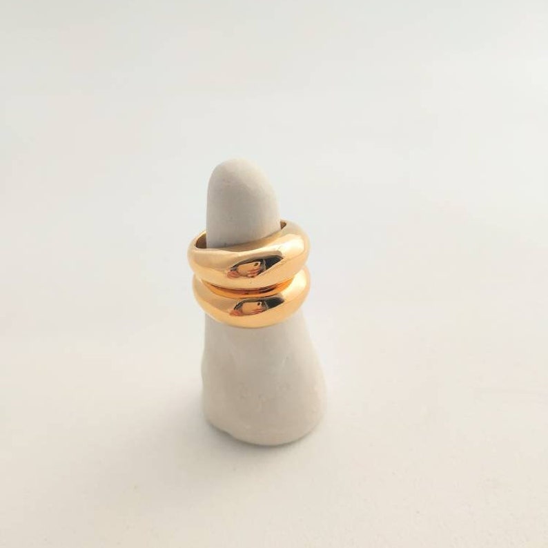 statement ring for her dome ring gold plated