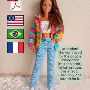 Crochet Pattern for 11.5 Inch Doll Clothes – PDF Doll Outfit Instructions – Dress & Top Set