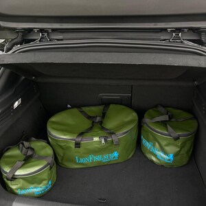 Set aus wasserdichten faltbaren Eimern 8/16 / 32L | Outdoor Camping & Car Aufbewahrungsbeutel-Kit