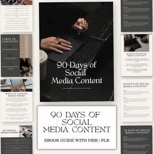 90 Days of Social Media Content Guide with Master Resell Rights & Private Label Rights | Social Media Hooks Content Creator Canva eBook