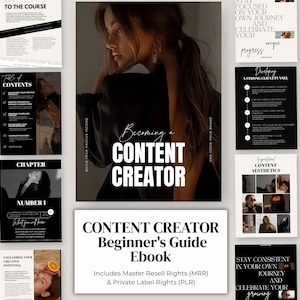 Becoming a Content Creator eBook | Content Creator Master Resell Rights Templates Social Media Workbook Content Creator Faceless Content