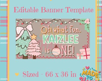 Oh What Fun Banner Template | Editable Canva Design (Digital Download)