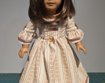 Ivory and Carmel color colonial dress fits 18 inch dolls #