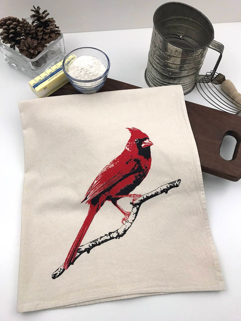 cardinal tea towel