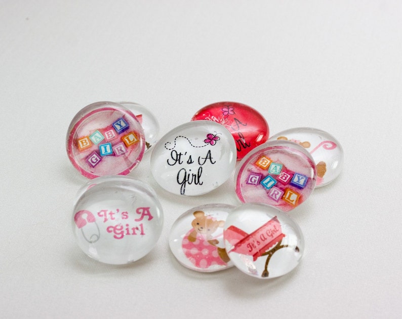 GIRL Baby Shower Glass Gems Table Confetti & Favors 10 LARGE Etsy