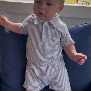 Baby Polo Collar Romper – Orange main image 1