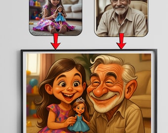 Personalized Caricature Portrait | Custom Family Pet Cartoon Art | Funny Digital Caricature Gift