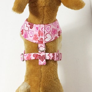 Valentine Glitter Heart Comfort Soft Dog Harness Made to order image 4