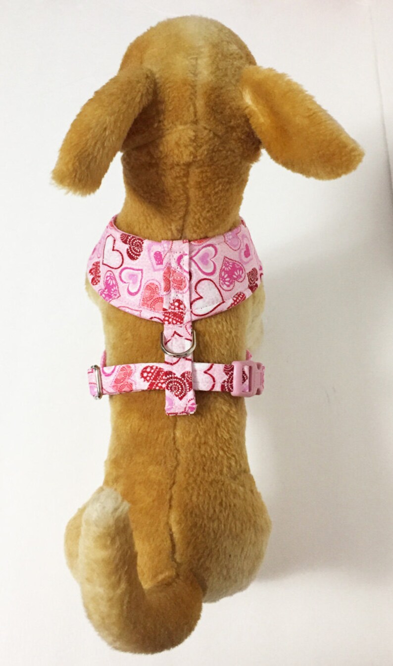 Valentine Glitter Heart Comfort Soft Dog Harness Made to order image 4