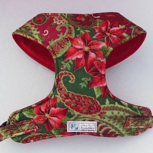 Christmas Paisley Comfort Soft Dog Harness Made to order image 1