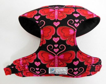 Valentine Butterfly  Comfort Soft Dog Harness - Made to Order -