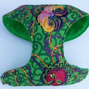 Mardi gras Comfort Soft Dog Harness . Made to Order image 1