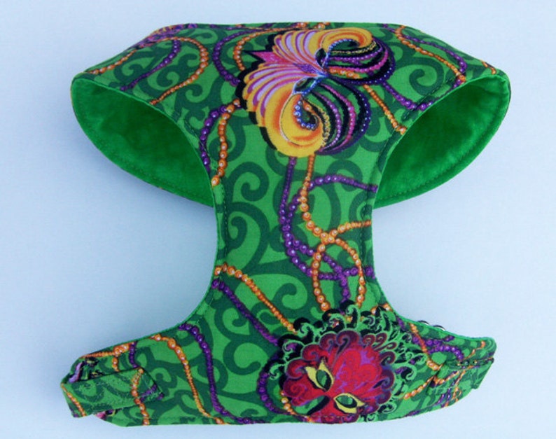 Mardi gras Comfort Soft Dog Harness . Made to Order image 1