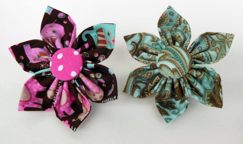 Dog collar Flower or Bow tie for Dog Collar or Harness Made to Order Any Fabric of your choice in my shop. image 2