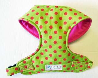 Polka dot Comfort Soft Dog Harness. - Made to order -