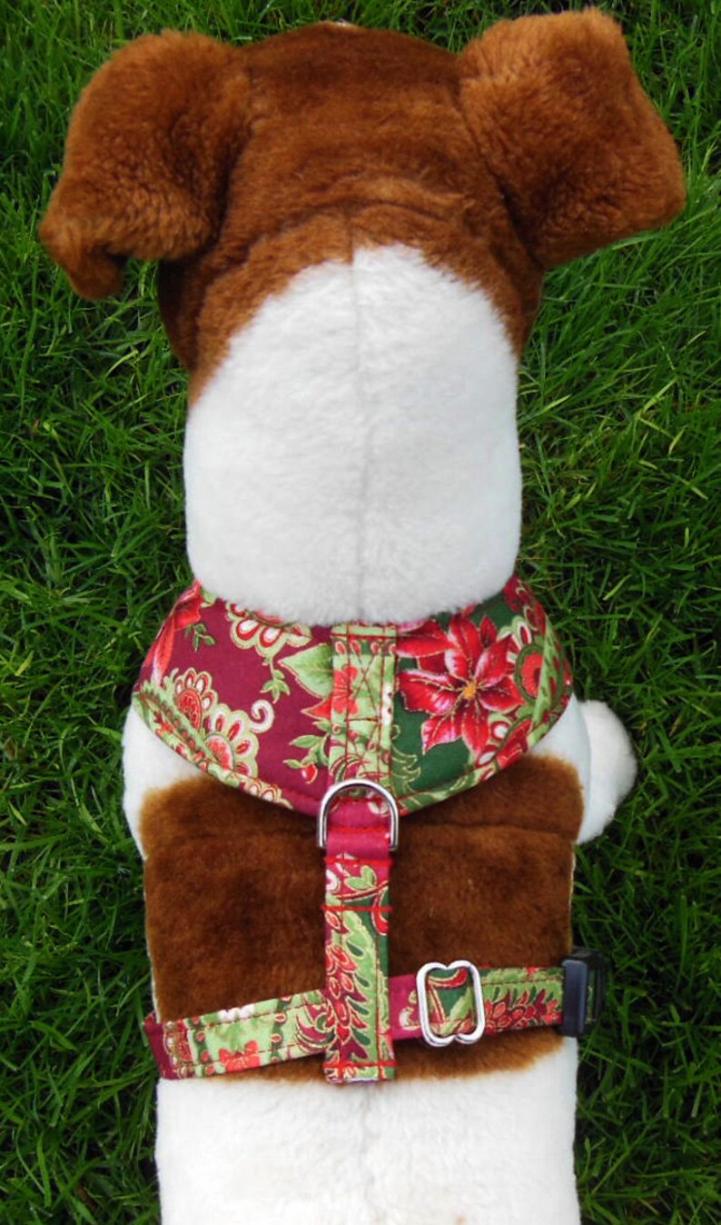 Christmas Paisley Comfort Soft Dog Harness Made to order image 4