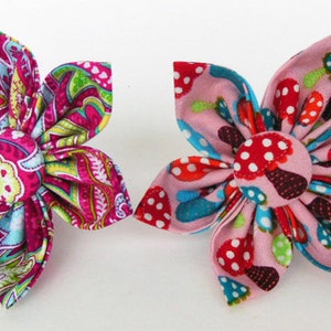 Dog collar Flower or Bow tie for Dog Collar or Harness Made to Order Any Fabric of your choice in my shop. image 3