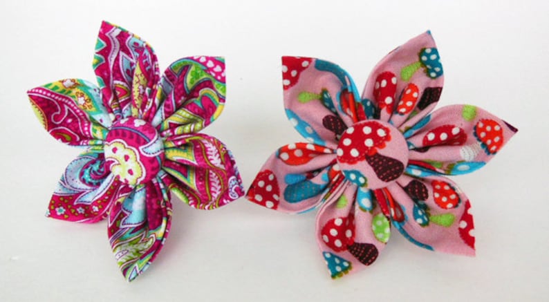 Dog collar Flower or Bow tie for Dog Collar or Harness Made to Order Any Fabric of your choice in my shop. image 3