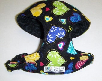 Komfort weiches Hundegeschirr, Happy Hearts.- Made to Order -