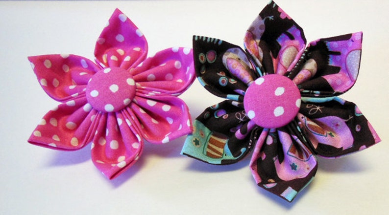 Dog collar Flower or Bow tie for Dog Collar or Harness Made to Order Any Fabric of your choice in my shop. image 4