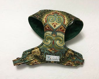 Damask, Metallic Comfort Soft Dog Harness - Made to Order -