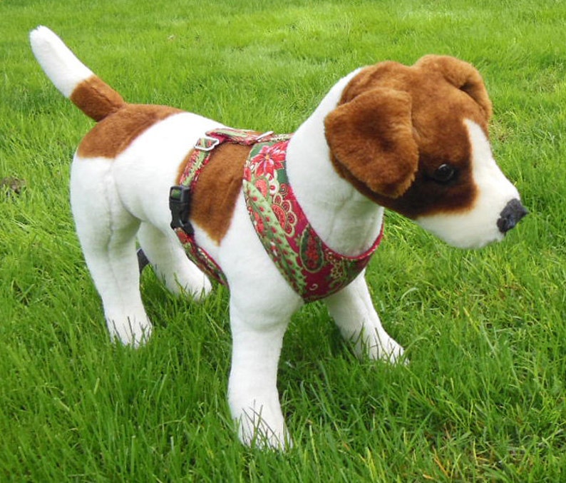 Christmas Paisley Comfort Soft Dog Harness Made to order image 2