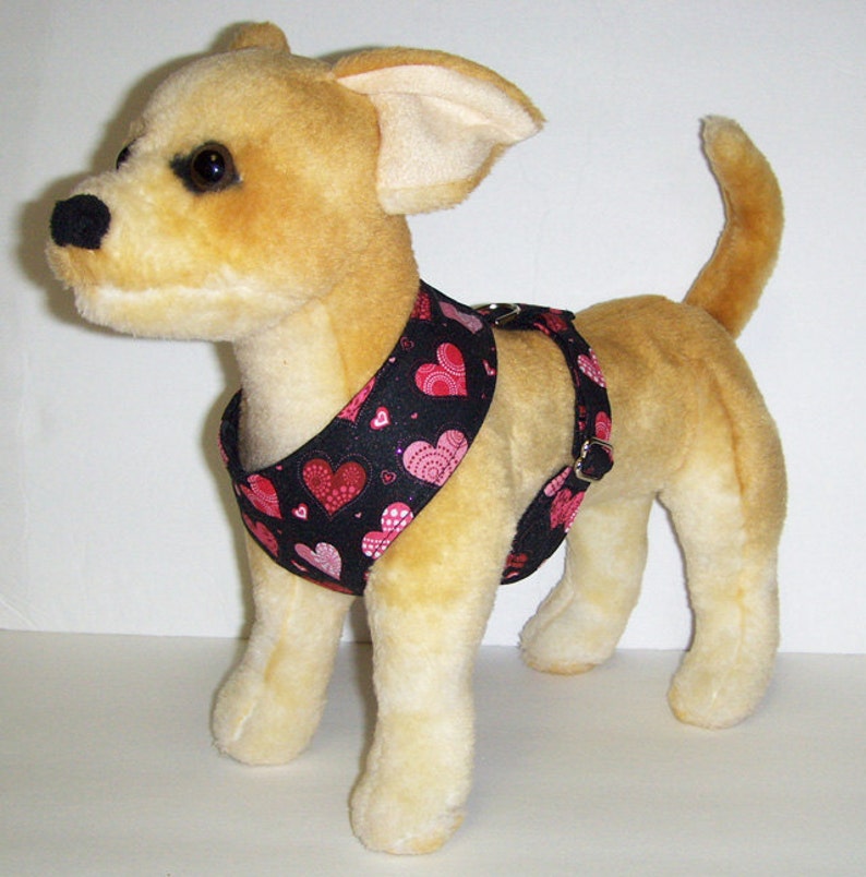 Comfort Soft Harness for Small Dog Valentine, Heart. Made to Order image 1