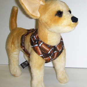 Comfort Soft Harness for Small Dog. Football. - Made to order -