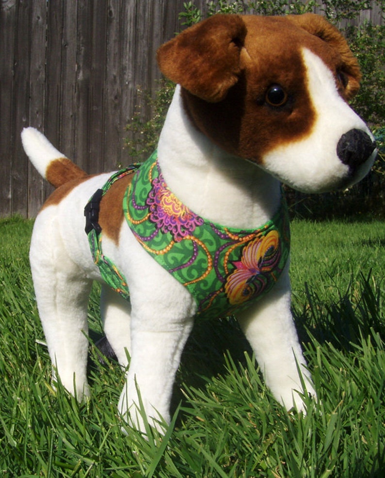 Mardi gras Comfort Soft Dog Harness . Made to Order image 2