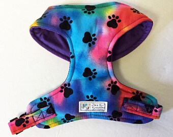 Paw Print Comfort Soft Dog Harness - Made to Order -