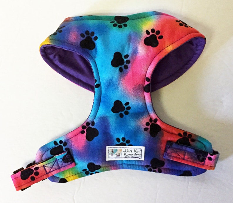 Paw Print Comfort Soft Dog Harness Made to Order Etsy UK