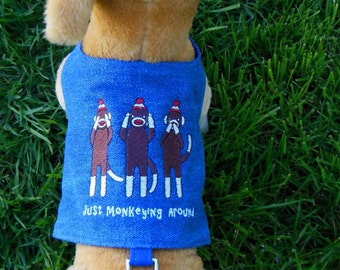 Sock Monkey Embroidery Harness-Vest.