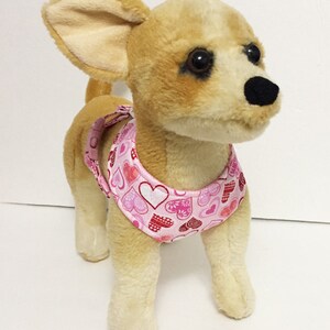 Valentine Glitter Heart Comfort Soft Dog Harness Made to order image 2