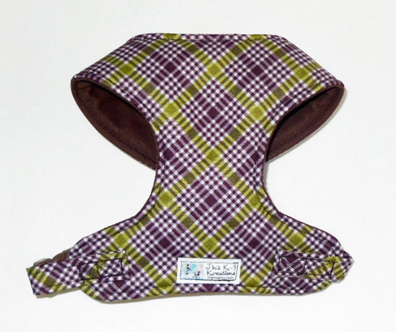 Plaid Comfort Soft Dog Harness, Made to order image 1