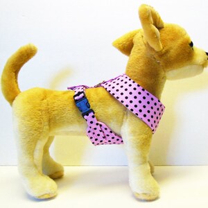 Polka dots Comfort Soft Harness for Small Dog. Made to order image 3