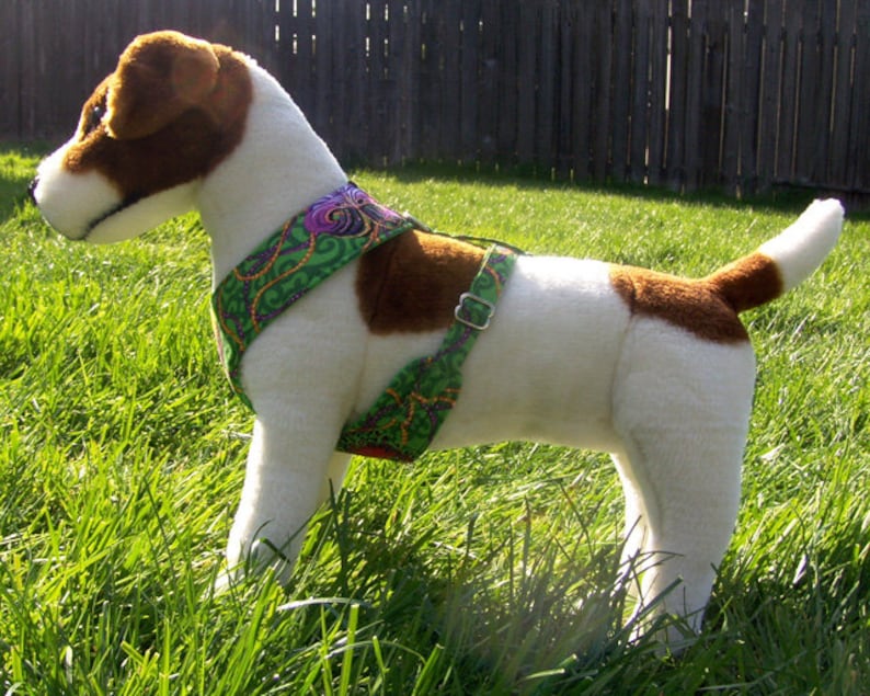 Mardi gras Comfort Soft Dog Harness . Made to Order image 3