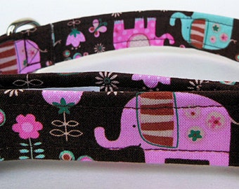 Elephant Adjustable Dog Collar - Made to order -