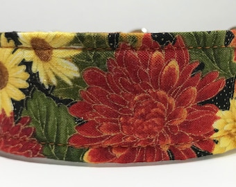 Fall Flower Martingale Dog Collar - Made to Order -